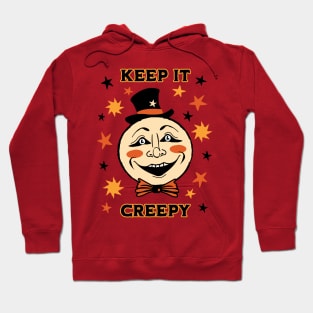 Vintage Halloween Man in the Moon Keep it Creepy Retro Folk Art Hoodie